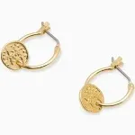 gorjana Women's Ana Coin Huggie Earrings, 18K Gold Plated, Surgical Steel Hinge Closure