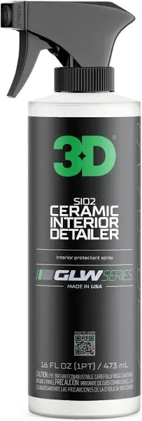 3D SiO2 Interior Detailer, GLW Series | Ultimate Deep Cleaning | Ultra Ceramic Protectant |Safe on Leather, Vinyl, Plastic & More | Removes Dust, Dirt, Grease | DIY Car Detailing | 16 oz