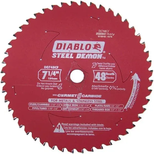 Diablo Steel Demon Cutting Saw Blade D0748CF