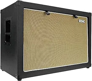 Seismic Audio - 2x12 GUITAR SPEAKER CAB EMPTY - 7 Ply Birch - 212 Speakerless Cabinet NEW 12" Tolex - Black Tolex - Wheat Cloth Grill - Front or Rear Loading Options