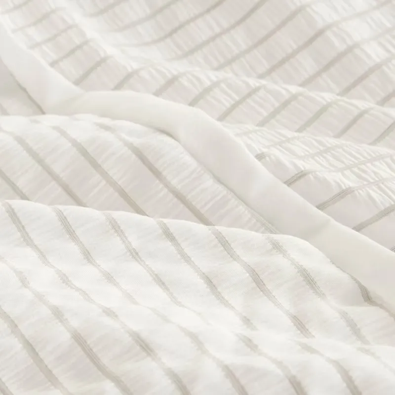 Beautyrest Apollo Striped Seersucker Oversized Comforter Set