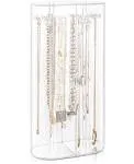 Jenseits Acrylic Necklace Holder, Clear Necklace Organizer with 24 Hooks, Dustproof Rotation Jewelry Storage Holder Stand, Long Necklaces Pendant