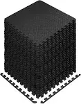 Yes4all Interlocking Exercise Foam Mats - 24 & 11sqm (Black Grey)