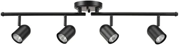 Globe Electric Roland 4-Light Matte Black Foldable Track Lighting, 60029