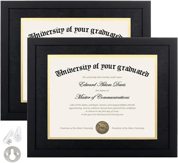 Americanflat 11x14 Diploma Frame with Mat for 8.5x11