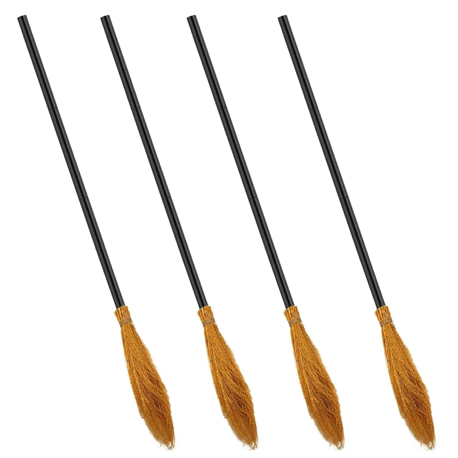 4 Pack Halloween Witch Broom Plastic Witch Broomstick Cosplay Broom Props, 