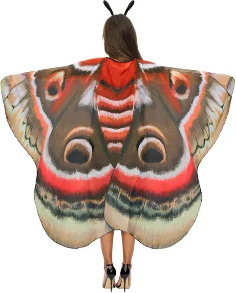 Women Butterfly Moth Wing, Moth Costume Set for Halloween Costume Cosplay