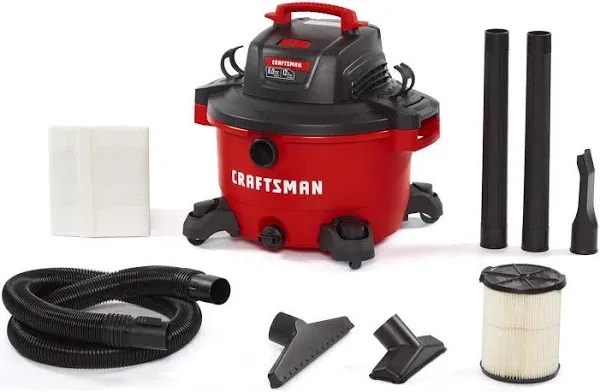 CRAFTSMAN 12 Gallon 6.0 Peak HP Wet/Dry Vac, Portable Shop Vacuum #142