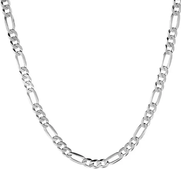 QUADRI 925 Sterling Silver Figaro Chain for Men Women girls Boys Real Solid