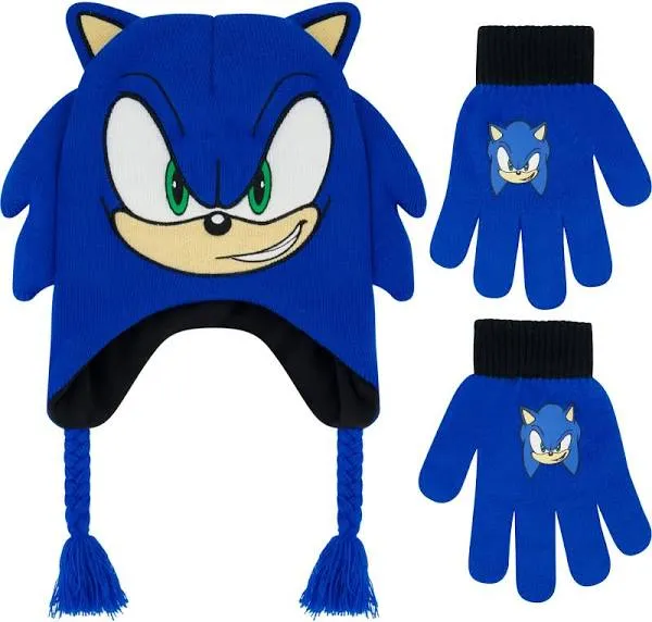 Concept One Sonic The Hedgehog Kids Knitted Hat and Glove Set