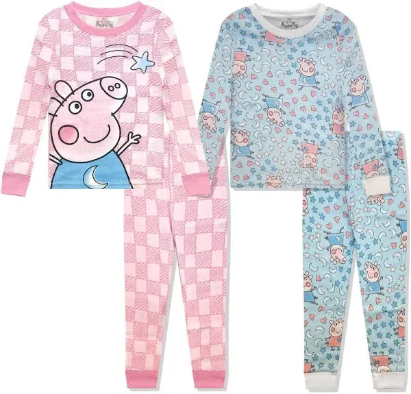 Peppa Pig Toddler Girls 4-Piece Pajama Set