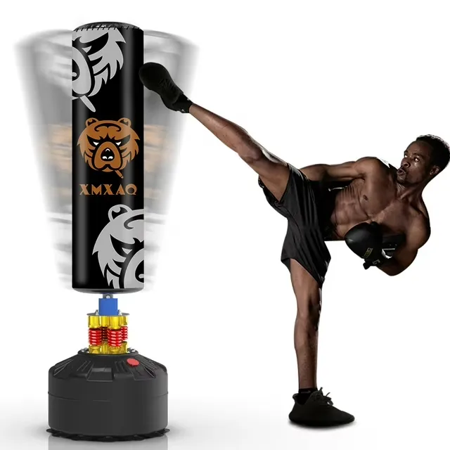 Punching Bag with Stand, Freestanding Heavy Boxing Bag for Adult Kids, Stand Kickboxing Bag with Suction Cup for Home Office Gym