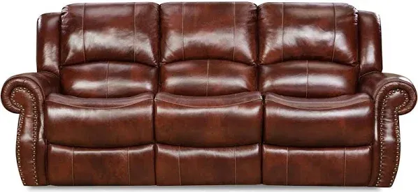 CAMBRIDGE 98528DRS-OB Telluride Leather Double Reclining Sofa, Brown