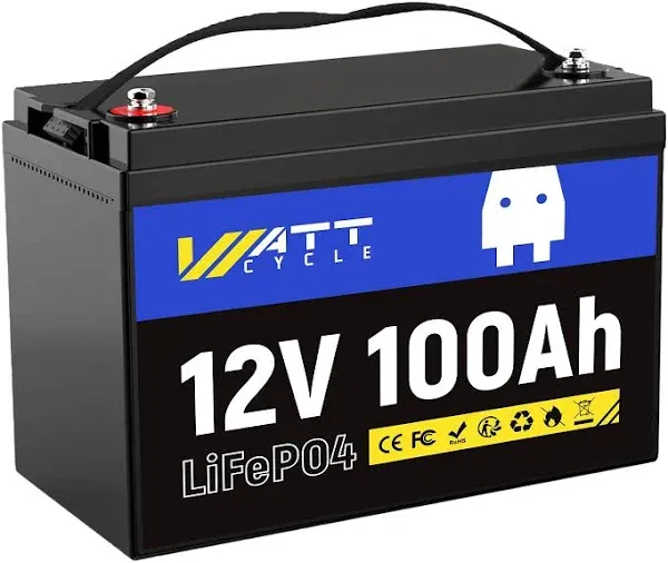 Wattcycle 12V 100Ah Group 24 LiFePO4 Battery