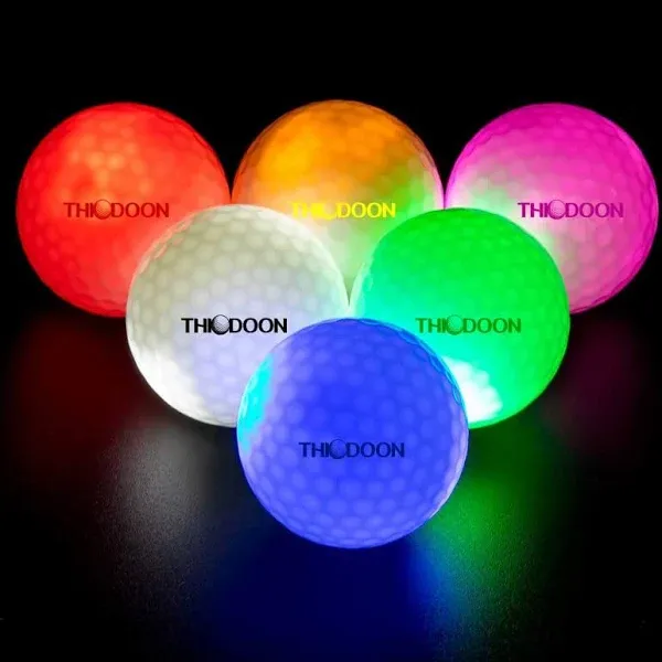 Glow in The Dark LED Golf Balls - 6 Pack