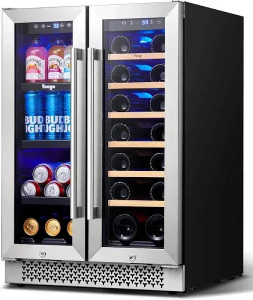 24 in. 20-Bottles Wine and 60-Cans Beverage Cooler