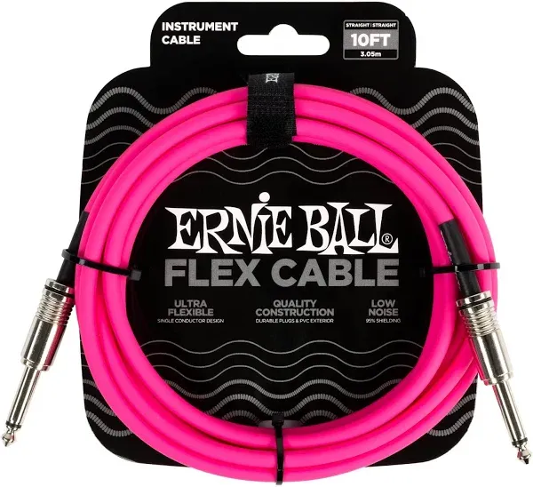 Ernie Ball Straight/Straight 20 ft. Flex Instrument Cable Pink