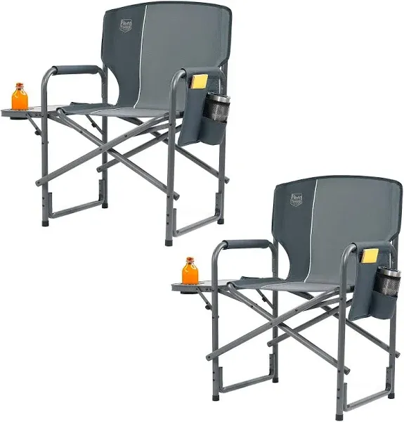 Lightweight Oversized Camping Chair, Portable Aluminum Directors Chair with S...