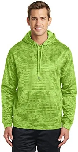 Sport-Tek Men's ST240 Sport-Wick CamoHex Fleece Hooded Pullover