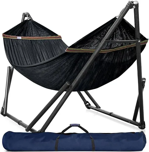 Tranquillo 106.5" Double Hammock w/Adjustable Stand & Bag, Yellow (For Parts)