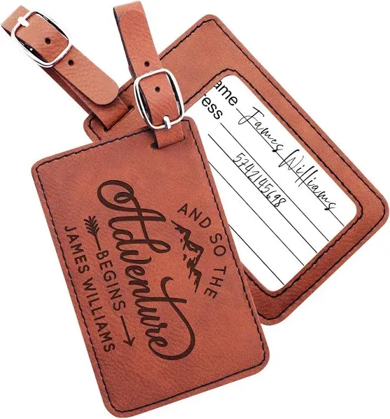 Personalized Leather Luggage Tags