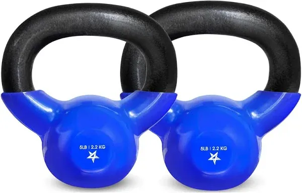 Yes4All 5-65lbs Kettlebells Vinyl Coated Cast Iron for Dumbbell Weights Exercises