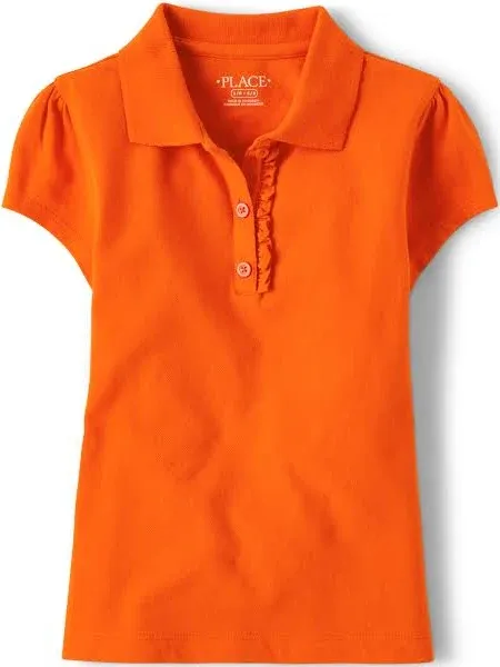 The Children's Place Girls' Short Sleeve Ruffle Pique Polo