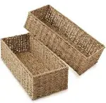 Basket, Seagrass Wicker Storage Basket for Toilet Tank Topper For Bathroom 2 ...