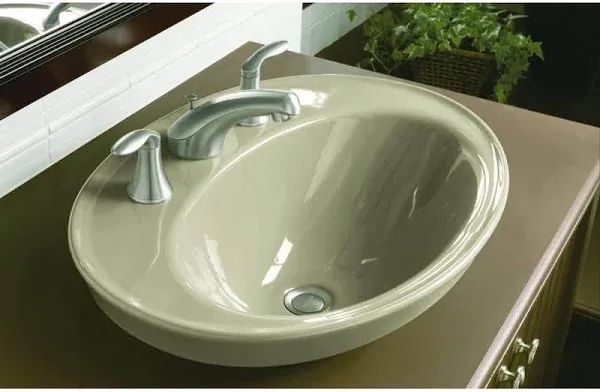 Kohler K-2075-8-47; Serif (R) self-rimming lavatory with 8"" centers; in Almond; Discontinued Product