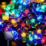 suddus Solar String Lights For Outside 2 Pack 100 LED Flower Solar Powered Lights String