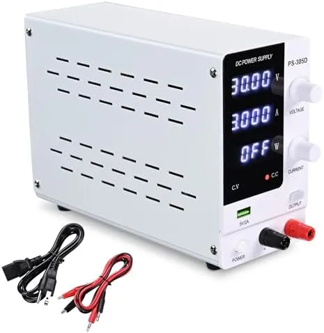 Adjustable Power Supply 30V 5A 110V Precision Variable DC Digital Lab w/clip