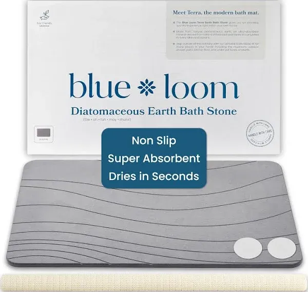 Blue Loom Premium Non-Slip Diatomaceous Earth Stone Bath Mat