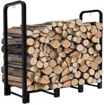 Firewood Rack Stand 4FT Heavy Duty Metal Adjustable Fire Log Stand for Indoor