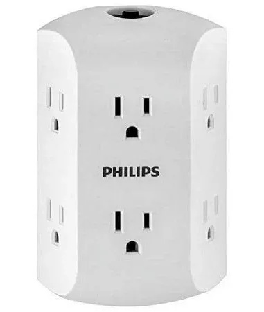 Philips 6-Outlet Grounded Tap with Resettable Circuit Breaker