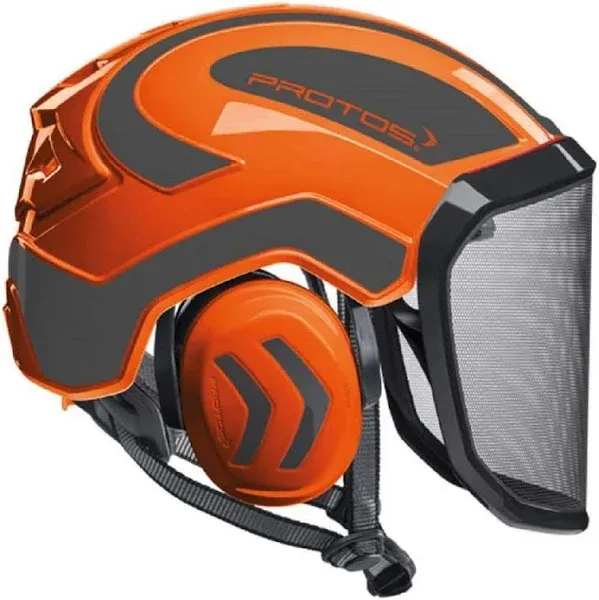 Protos Integral Arborist Helmet - Orange/Grey