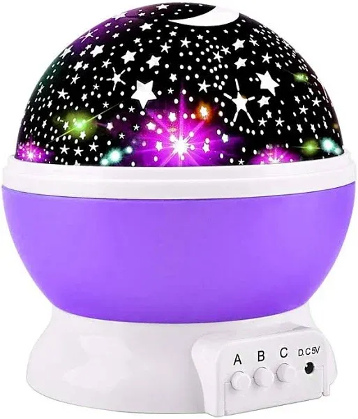 Star Projector Night Light 360-Degree Rotating Desk Lamp 8 Colors Changing with USB for Children Baby Bedroom and Party Decorations 2024 - CAD $28.99