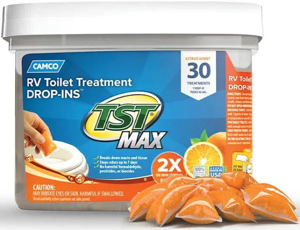 Camco 41178 TST Max Orange RV Toilet Treatment Drop-Ins *10-Pack