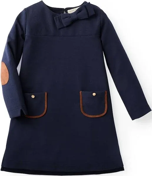 Hope & Henry Girls' Long Sleeve Quilted Ponte Riding Dress