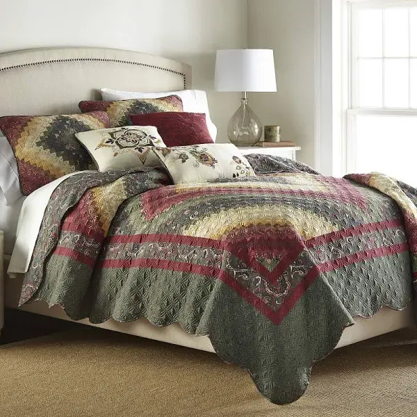 Donna Sharp Spice Postage Stamp Polyester Quilt - Twin