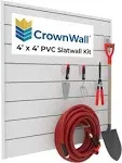 Crownwall PVC Slat Wall Panels Garage Wall and Home Organizer Storage System ...