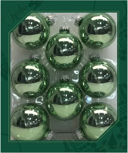 Sage Velvet Green Glass Christmas Tree Ornaments