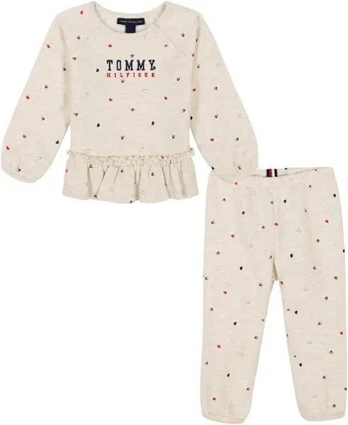 Tommy Hilfiger Baby Girl's Heart Print Fleece Jog Set