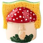 Mushroom Kitchen Sponge Holder Ceramic Sponge Dish Red Sponge Holder for Kitchen