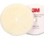 3M Perfect-It Random Orbital Wool Compounding Pad 34124, Coarse, White, 6 in (150 mm), 2 Pads/Bag