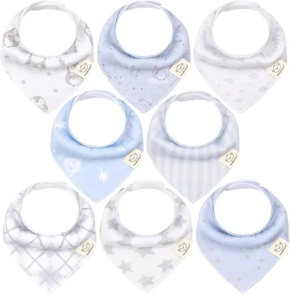 KeaBabies 8-Pack Organic Baby Bandana Bibs