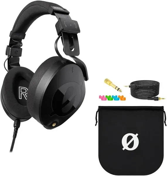 Rode NTH-100 Professional Over-Ear Headphones with Soft Case, 3.5mm to 1/4" Headphone Adaptor and StreamEye Polishing Cloth