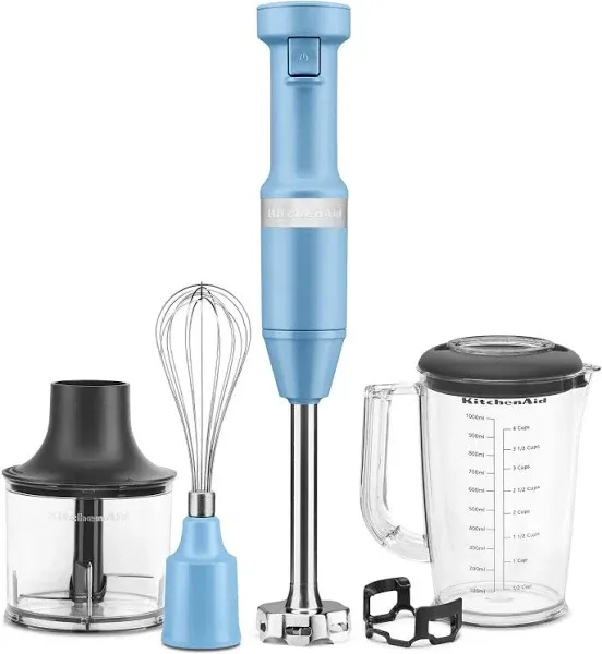 KitchenAid Variable Speed Corded Hand Blender with Accessories, Blue Velvet 