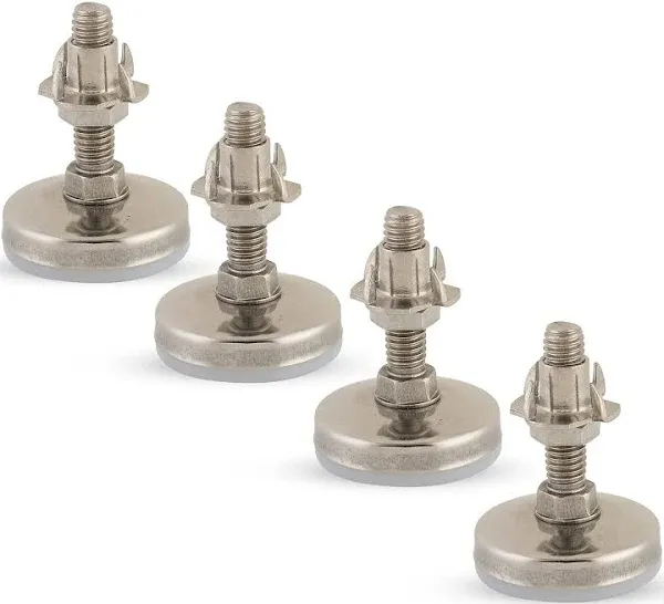 Stainless Steel Outdoor Leveler Kit- (4) 3/8-16 Leg Levelers for Cabinets, Patio