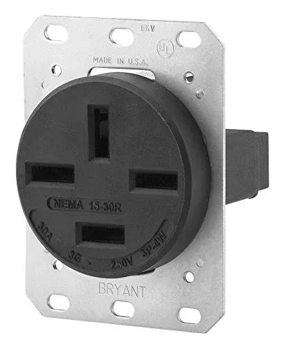 Bryant 8430FR - Receptacle, 30A 3PH 250V, 15-30R, Black