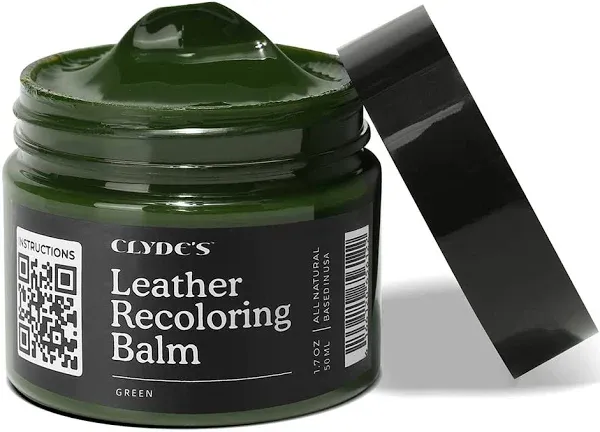 Clyde's™ Leather Recoloring Balm | Non Toxic Leather Color Restorer for Furniture, Car Seat, Tack | 19 Colors of Restoration Leather Dye | Repair, Restore and Renew Old Leather (100ML, Medium Brown)